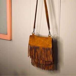 Fringe Tan Shoulder Bag